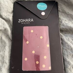Zohara Cranberry Tights with Gold Polka Dots